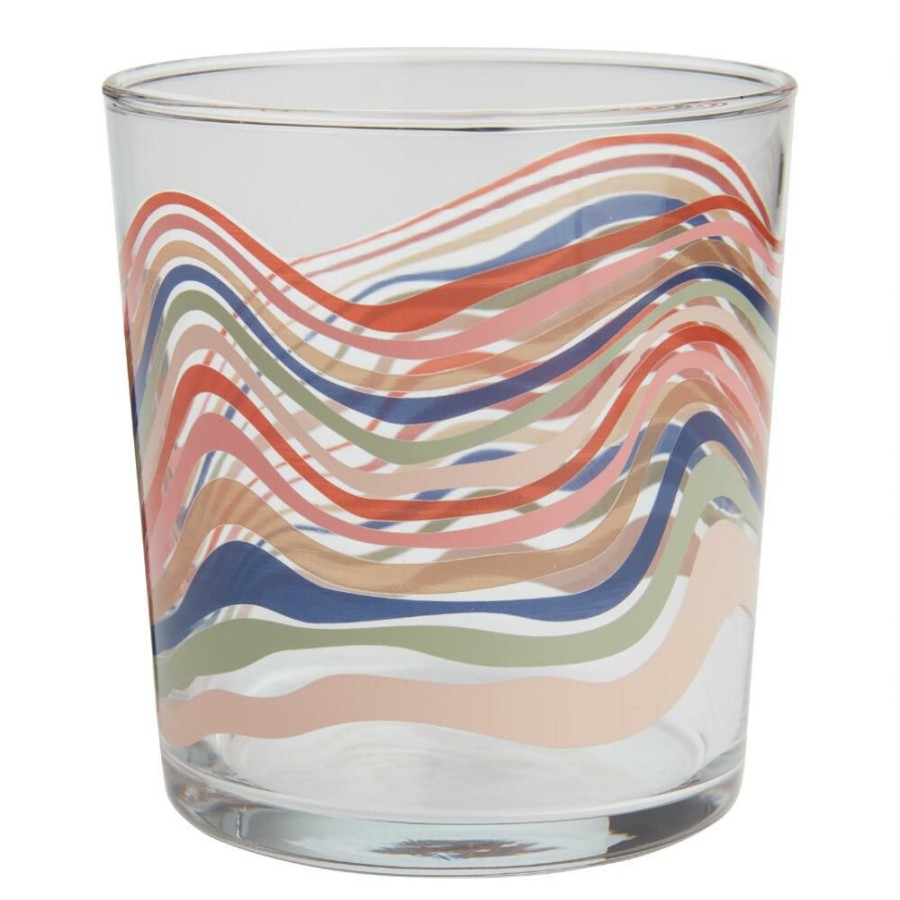 Drinkware * | World Market Cosette Multicolor Swirl Double Old Fashioned Glass