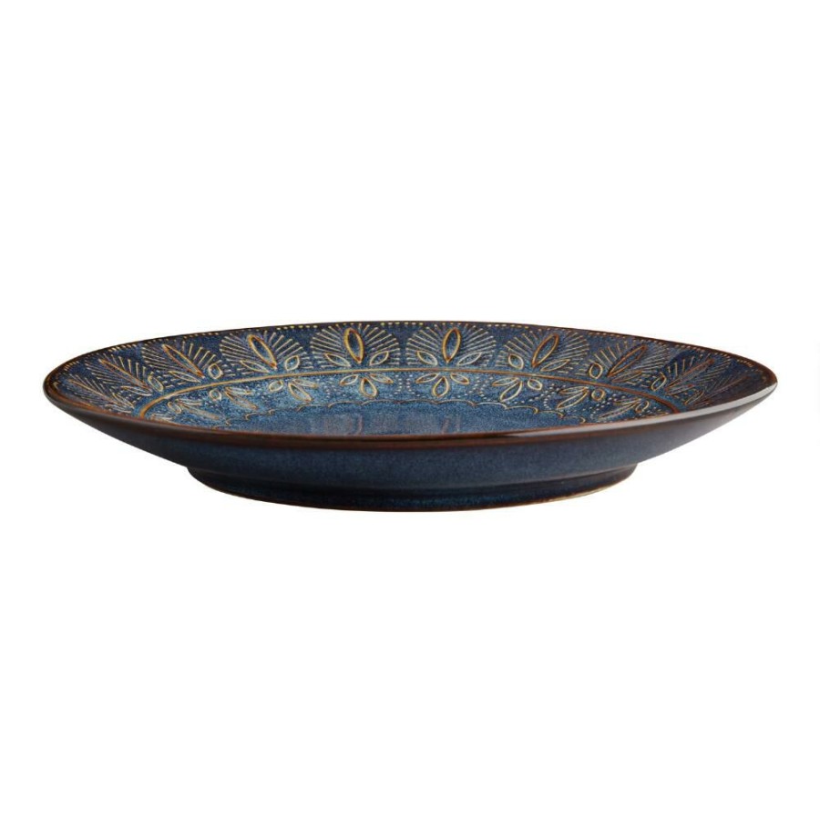 Dinnerware * | World Market Willow Indigo Blue Embossed Salad Plate