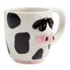 Drinkware * | World Market Black And White Cow Figural Ceramic Mug