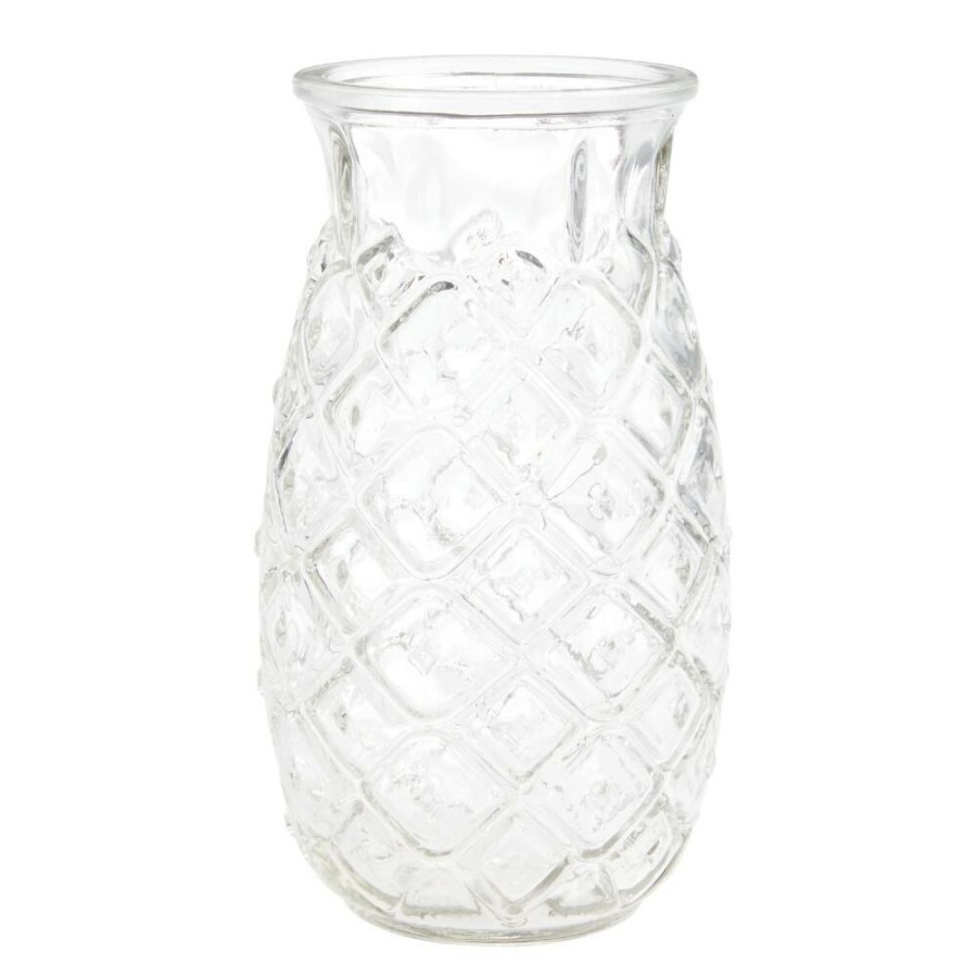 Drinkware * | World Market Clear Pineapple Shaped Glass