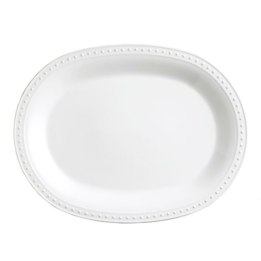 Serveware * | World Market White Nantucket Serving Platter