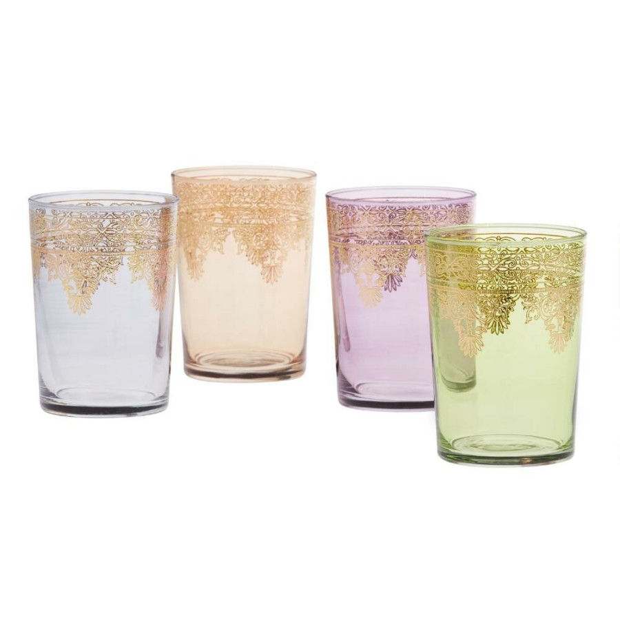 Drinkware * | World Market Moroccan Double Old Fashioned Glasses Set Of 4