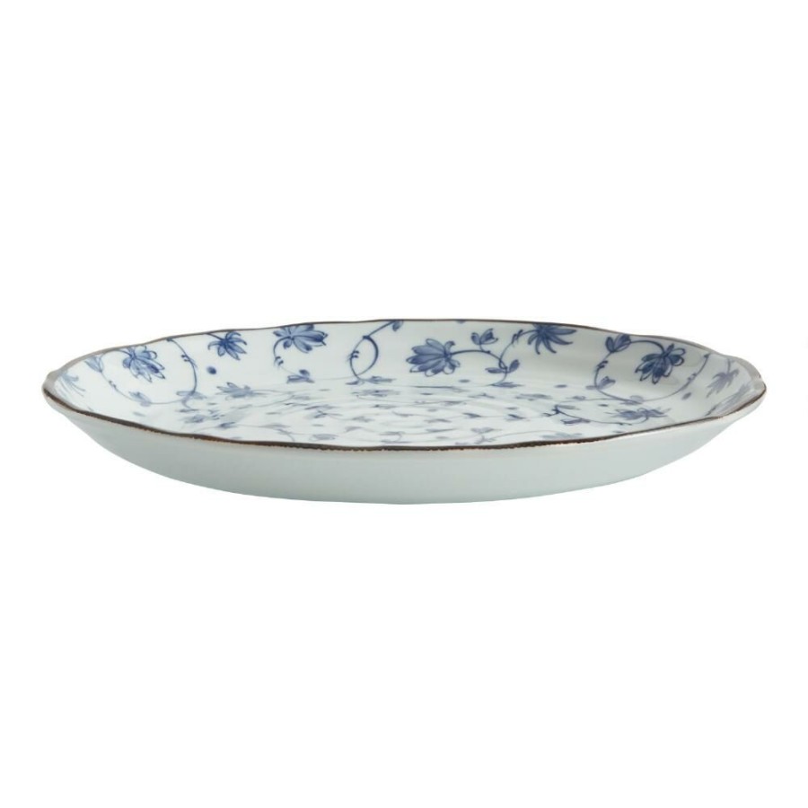 Dinnerware * | World Market Blue And White Porcelain Floret Dinner Plate