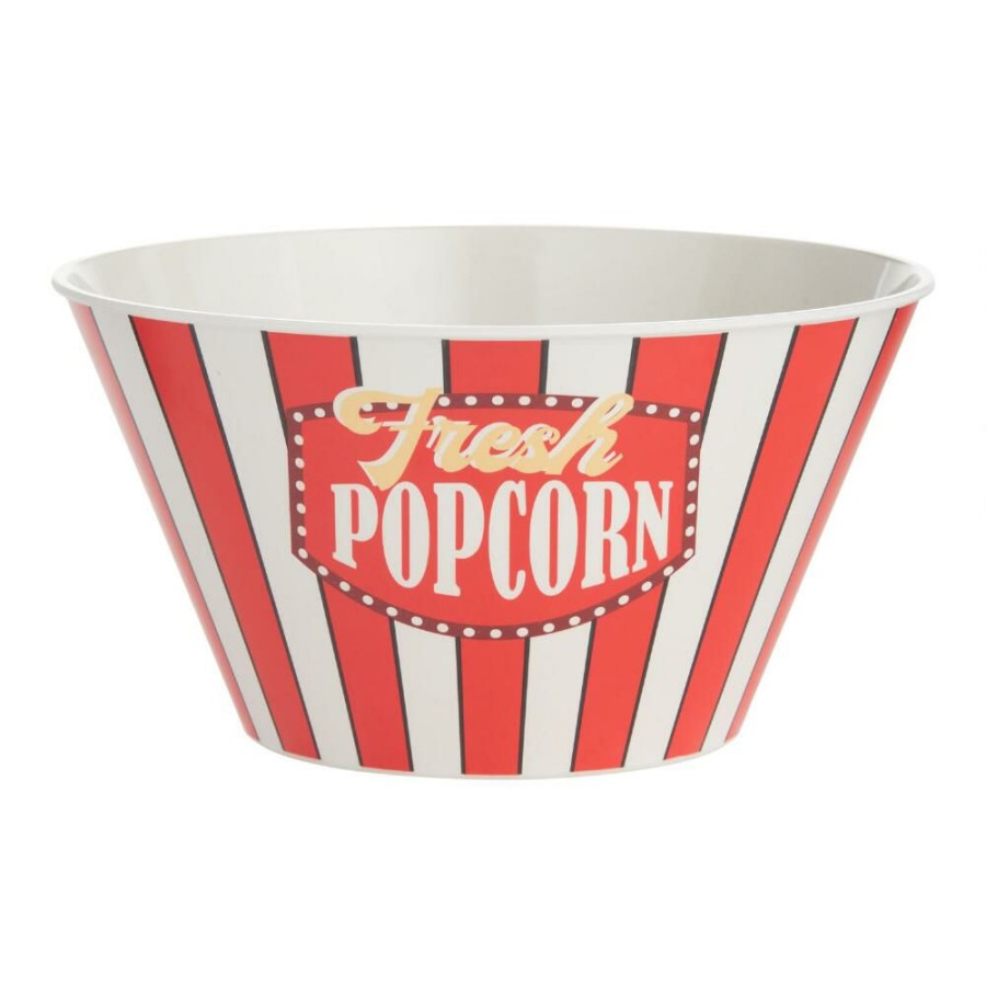 Serveware * | World Market Large Red Stripe Bamboo Fiber And Melamine Popcorn Bowl