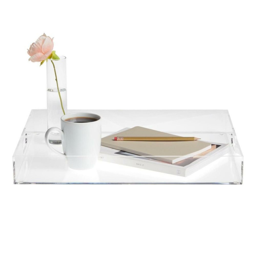 Serveware * | World Market Clear Acrylic Serving Tray