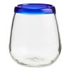 Drinkware * | World Market Rocco Blue Stemless Wine Glass Set Of 4