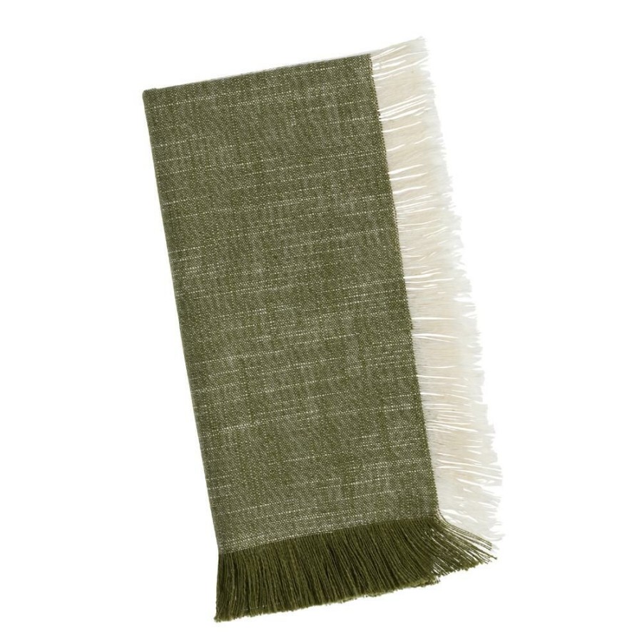 Table Linens * | World Market Woven Cotton Napkin With Fringe Set Of 4