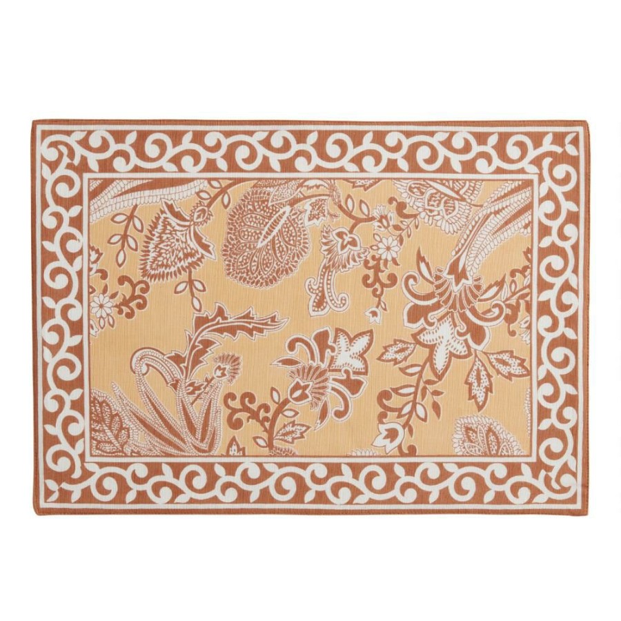 Table Linens * | World Market Red And Tan Paisley Placemat Set Of 4