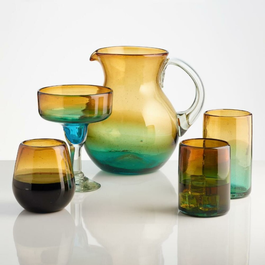 Drinkware * | World Market Monterey Ombre Glass Pitcher