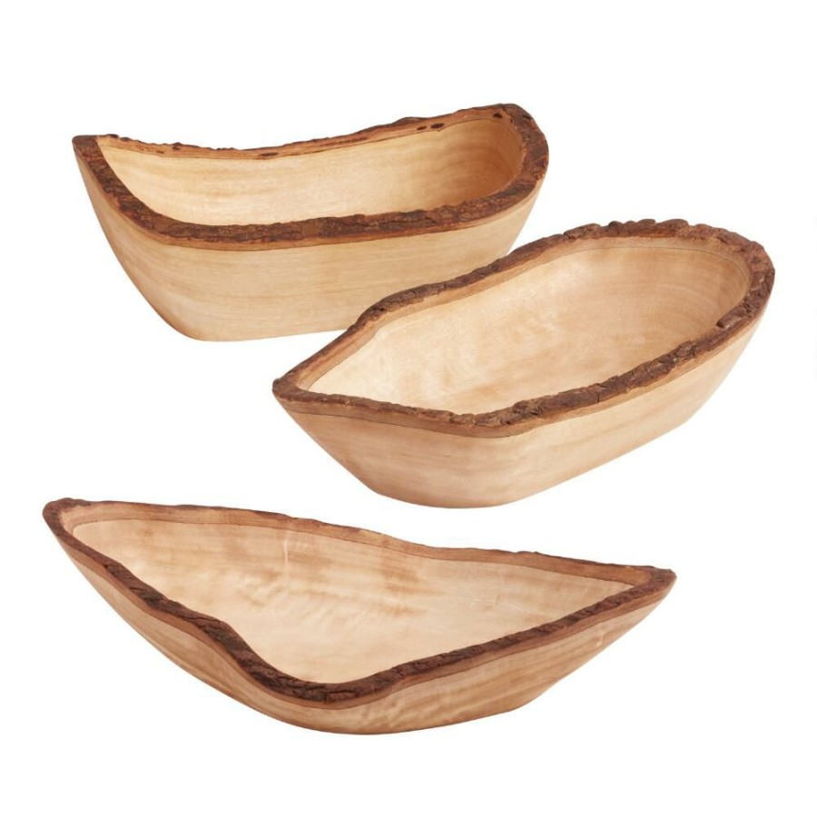 Serveware * | World Market Wood Bark Bowl