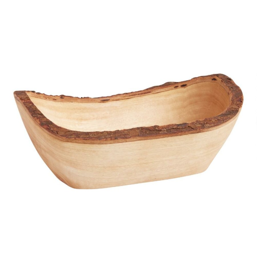 Serveware * | World Market Wood Bark Bowl