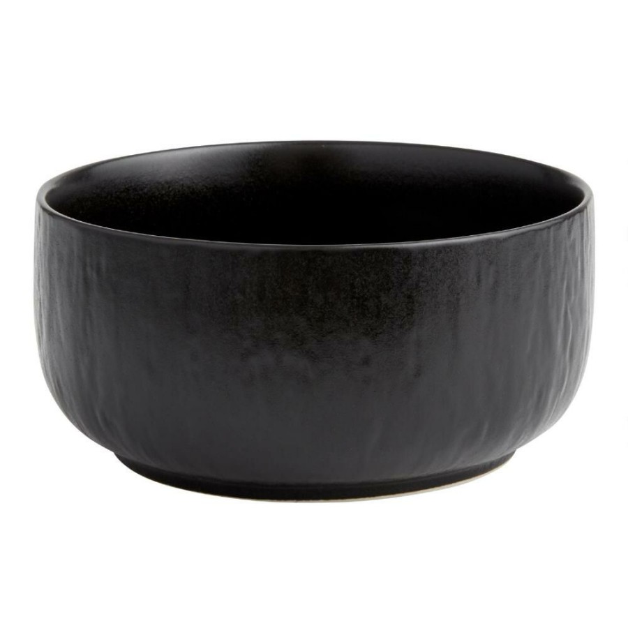 Dinnerware * | World Market Stella Matte Black Textured Cereal Bowl