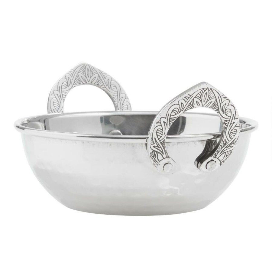 Serveware * | World Market Small Hammered Stainless Steel Karhai Serving Bowl