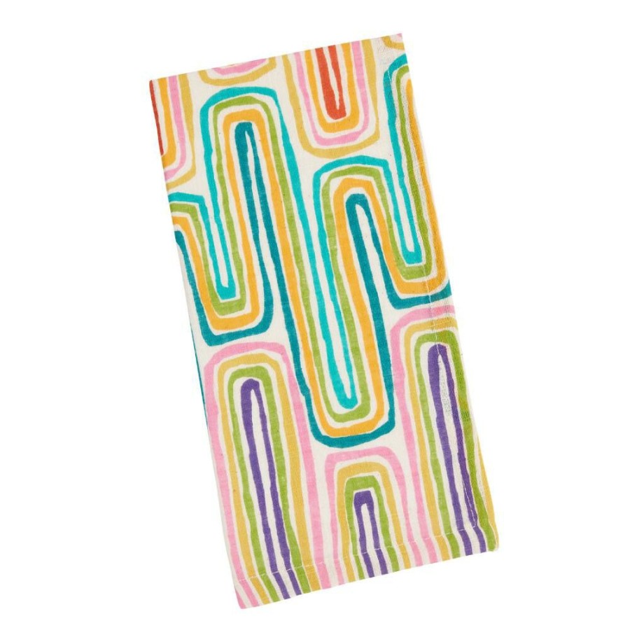 Table Linens * | World Market Multicolor Geometric Bossa Nova Napkins Set Of 4