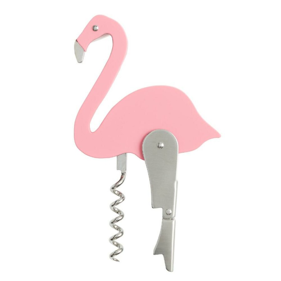 Bar * | World Market Pink Flamingo Corkscrew And Bottle Opener