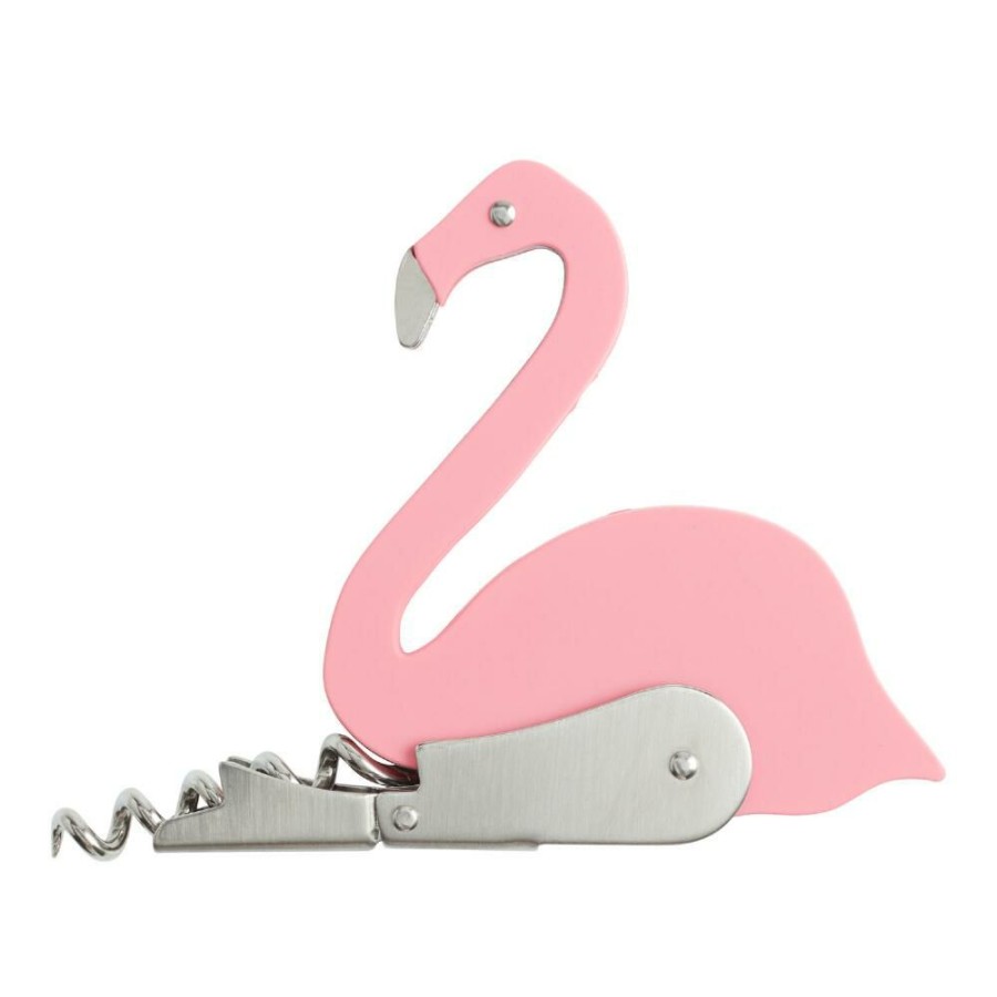 Bar * | World Market Pink Flamingo Corkscrew And Bottle Opener