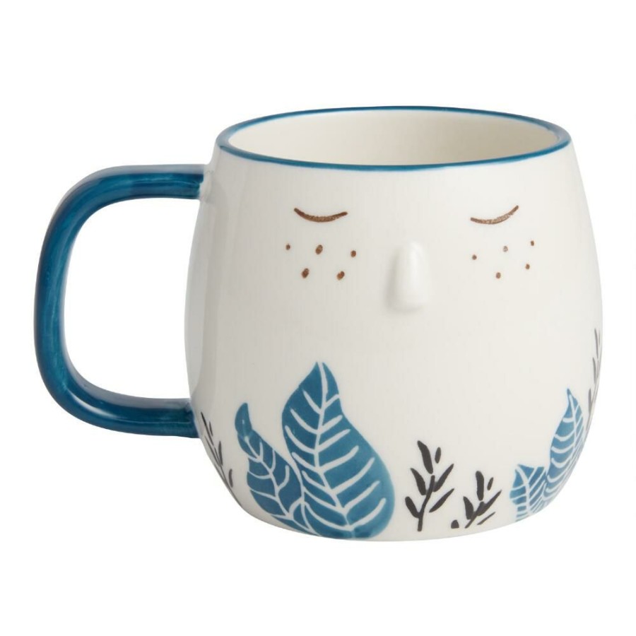 Drinkware * | World Market Floral Face Hand Painted Ceramic Mug