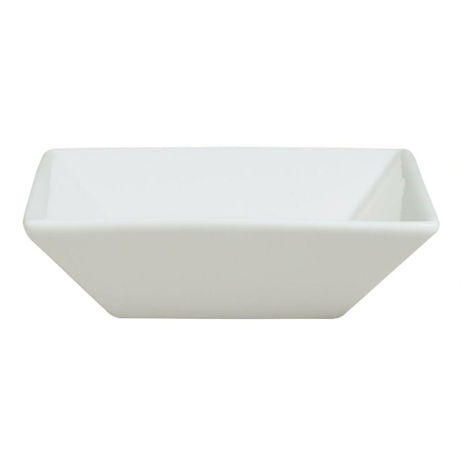 Dinnerware * | World Market Mini Square White Porcelain Tasting Plate Set Of 4