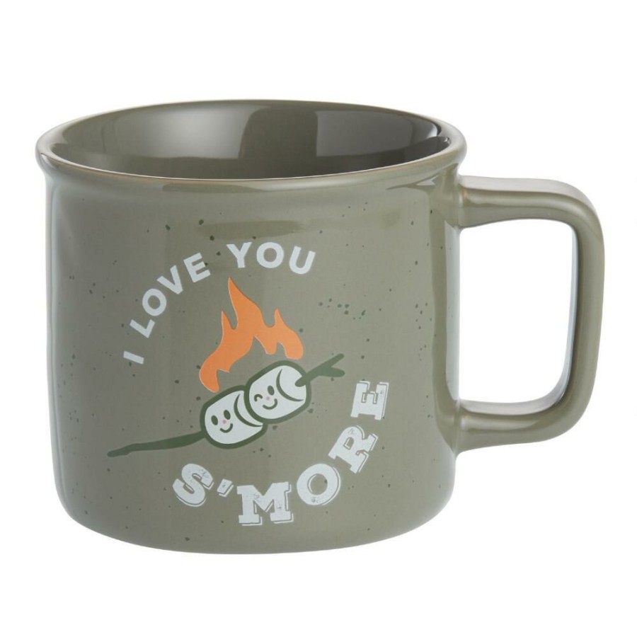 Drinkware * | World Market Gray Speckled I Love You S'More Ceramic Mug