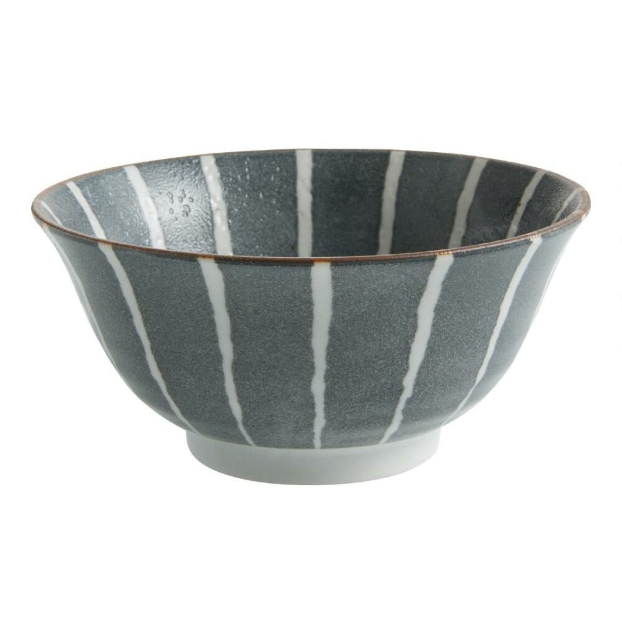 Dinnerware * | World Market Large Blue And White Porcelain Line Noodle Bowl