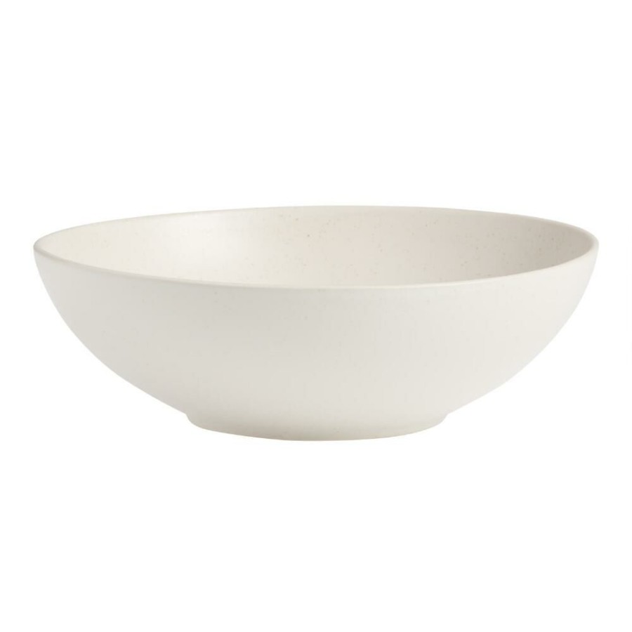 Serveware * | World Market Flekk Cream Speckled Serving Bowl