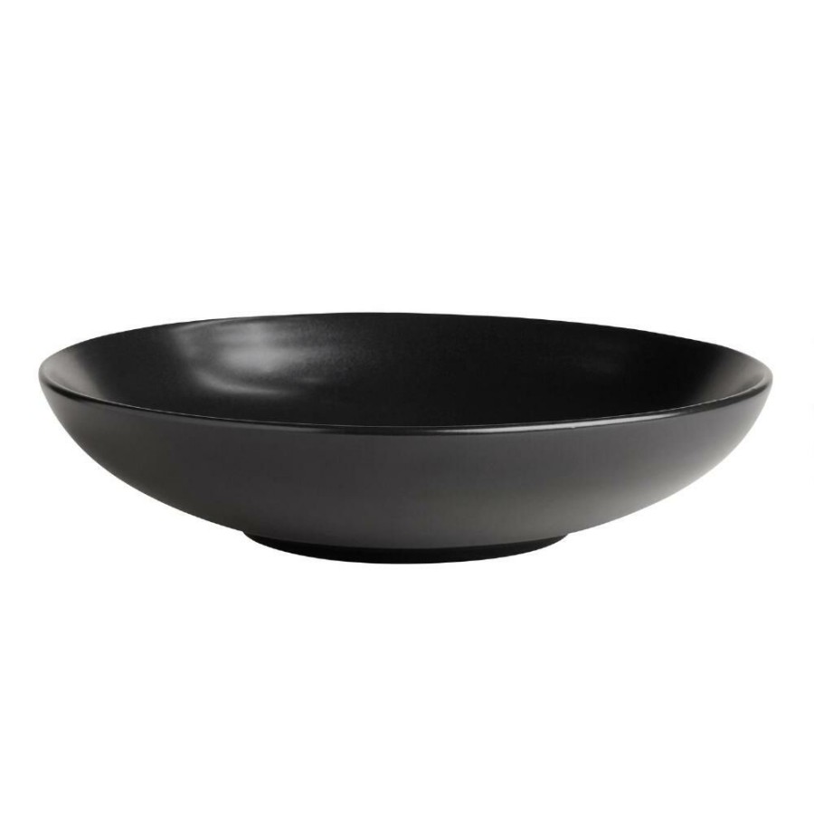 Dinnerware * | World Market Trilogy Black Shallow Bowl Set Of 4