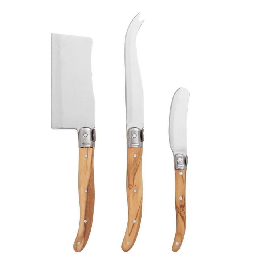 Flatware * | World Market Olive Wood Cheese Knives 3 Piece Set