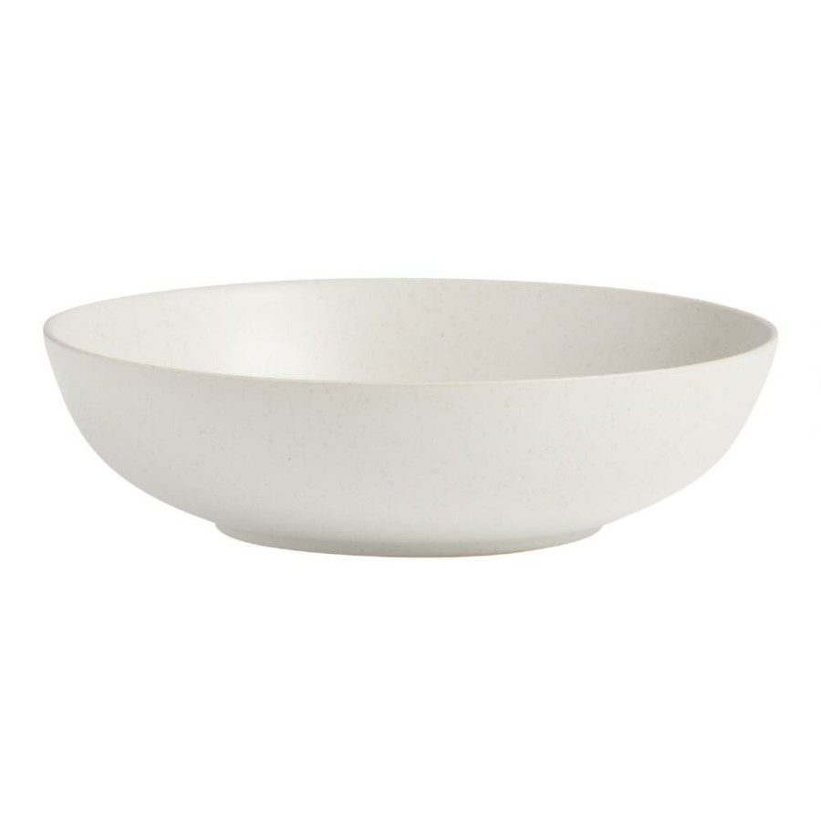 Dinnerware * | World Market Flekk Cream Speckled Low Bowl