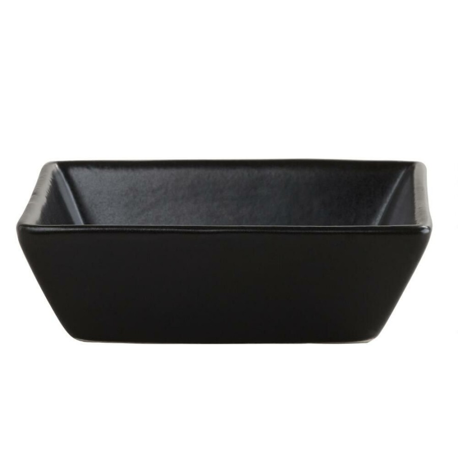 Dinnerware * | World Market Trilogy Square Black Dish Set Of 6