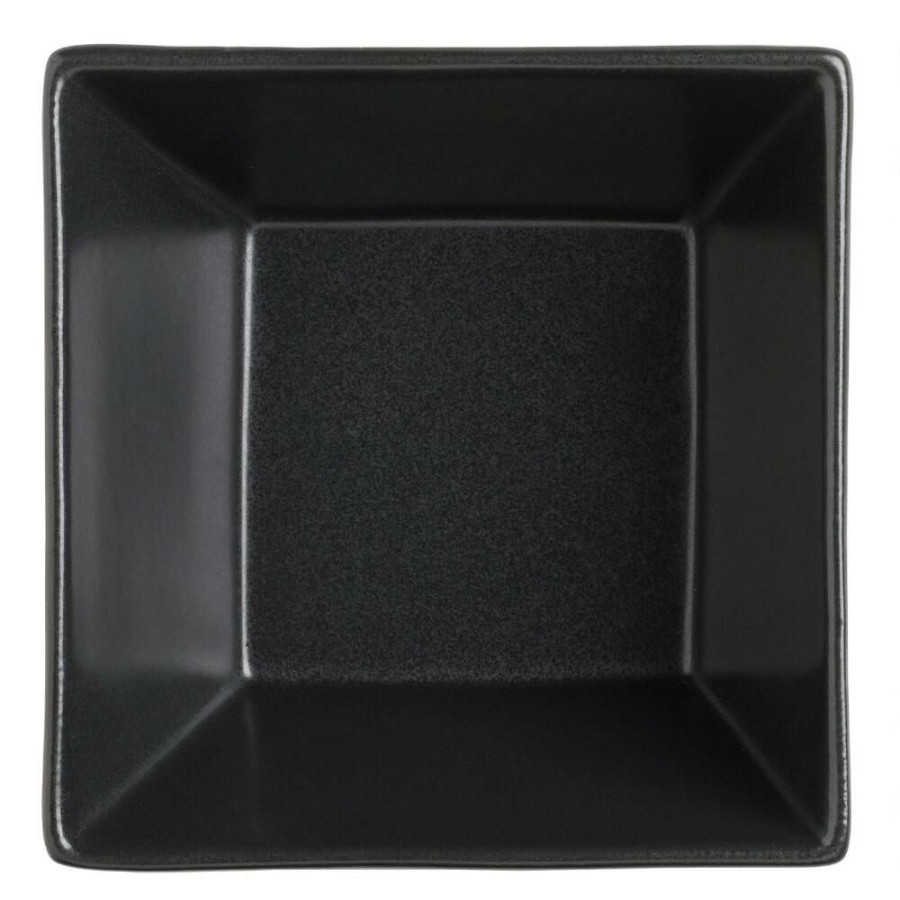 Dinnerware * | World Market Trilogy Square Black Dish Set Of 6