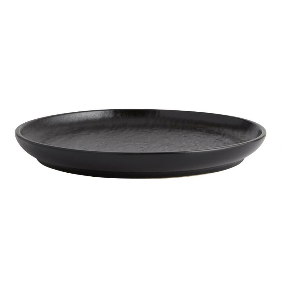 Dinnerware * | World Market Stella Matte Black Textured Salad Plate