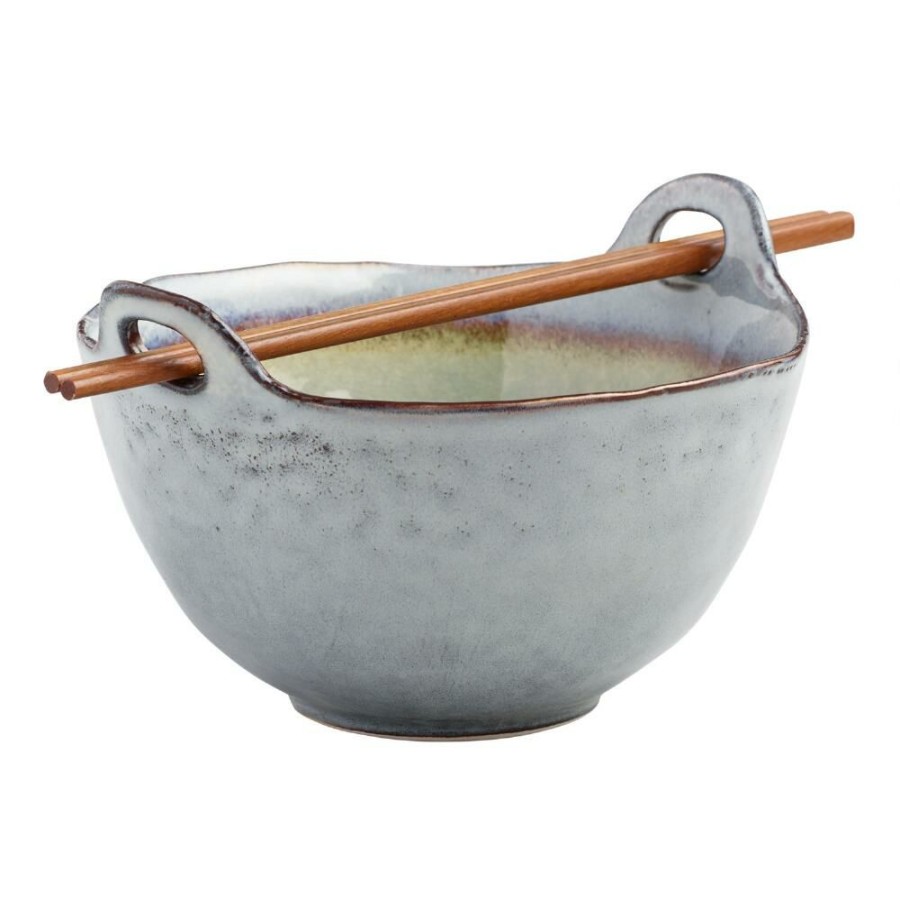 Dinnerware * | World Market Sota Gray Reactive Glaze Noodle Bowl Set Of 4