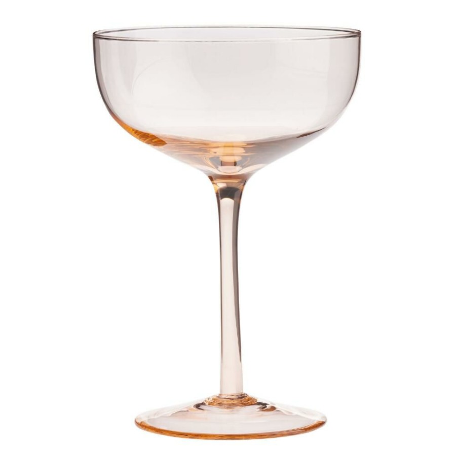 Drinkware * | World Market Peach Coupe Glass