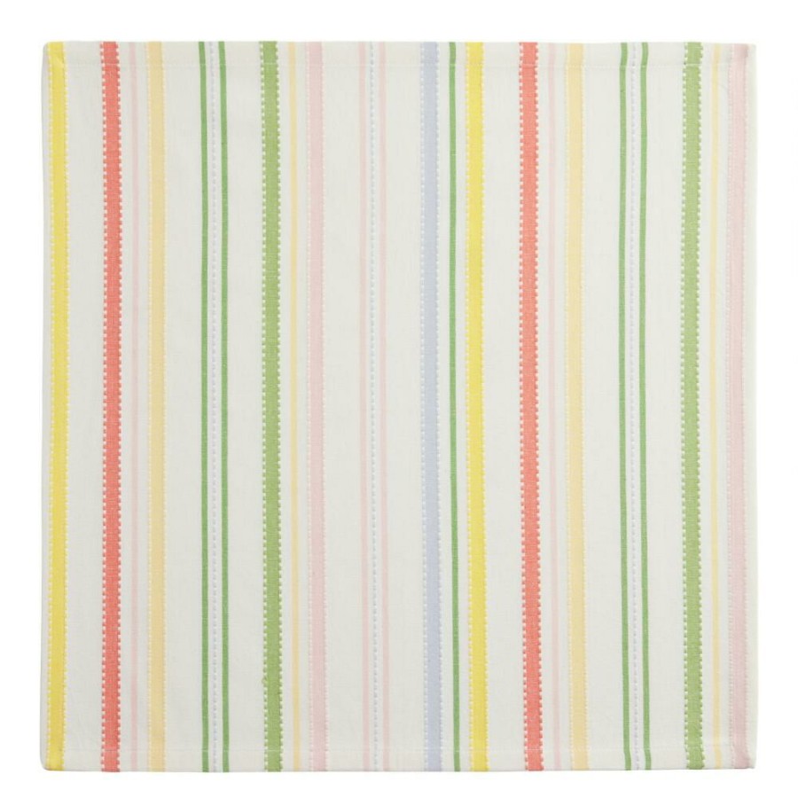 Table Linens * | World Market Multicolor Pastel Stripe Woven Napkins