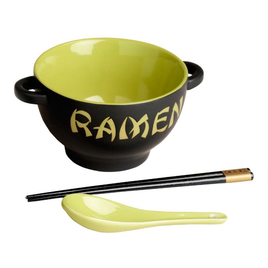 Dinnerware * | World Market Red And Green Ramen Bowls With Utensils Set Of 2