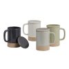 Drinkware * | World Market Speckled Stoneware Mug With Lid Set Of 4