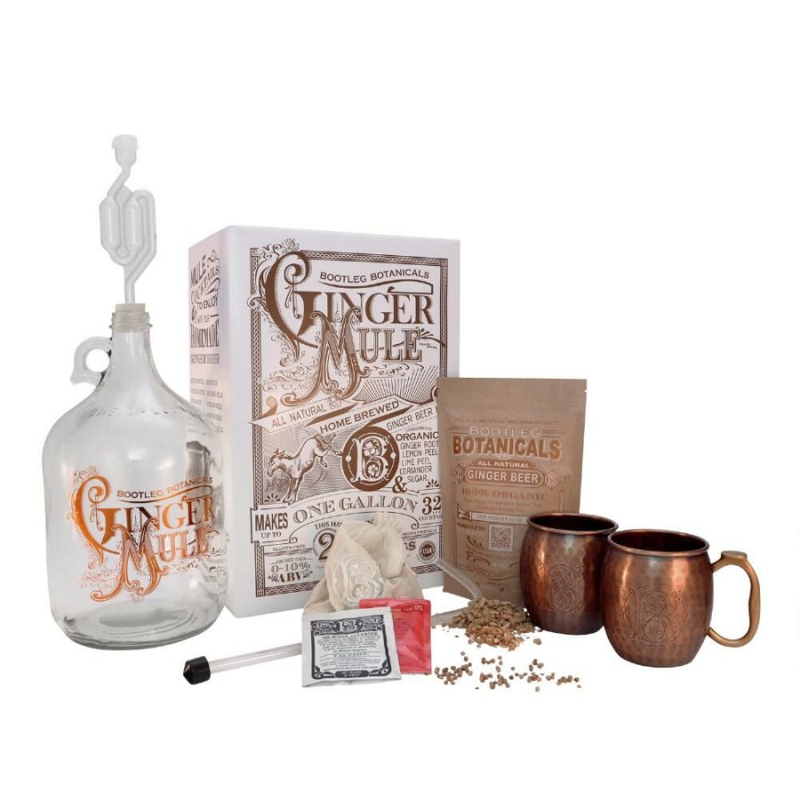 Bar * | World Market Bootleg Botanicals Ginger Beer Making Kit With Copper Mugs