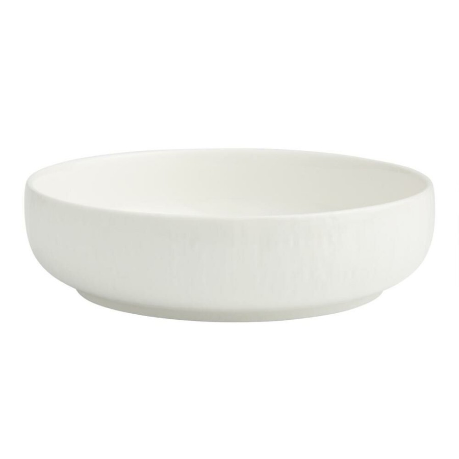 Dinnerware * | World Market Stella White Textured Low Bowl