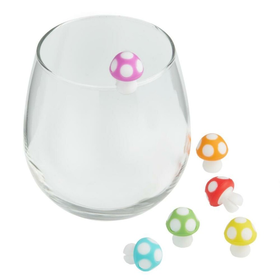 Bar * | World Market Fred Tiny Toadstools Glass Markers 6 Pack