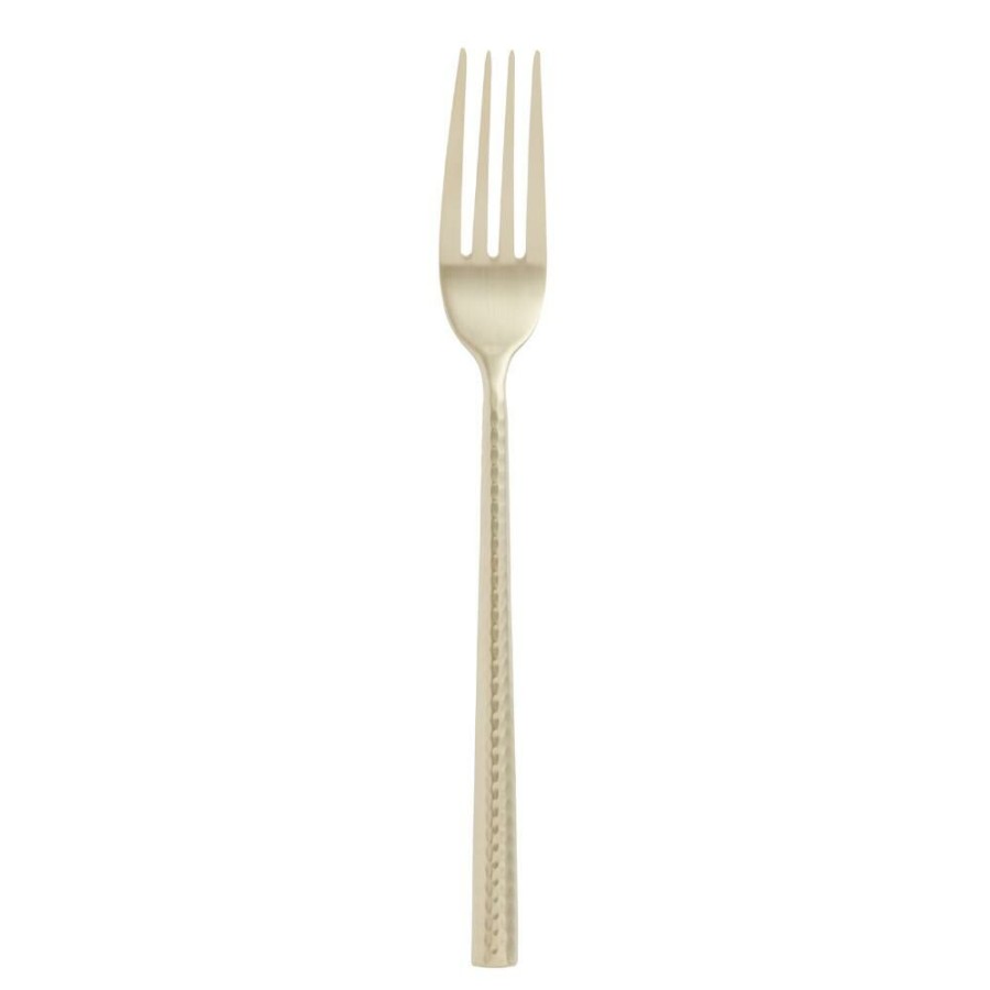 Flatware * | World Market Champagne Satin Hammered Dinner Fork