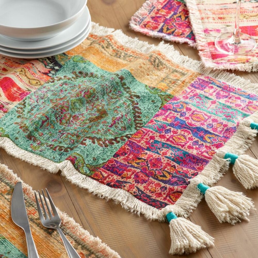 Table Linens * | World Market Multicolor Patchwork Haveli Placemats Set Of 4