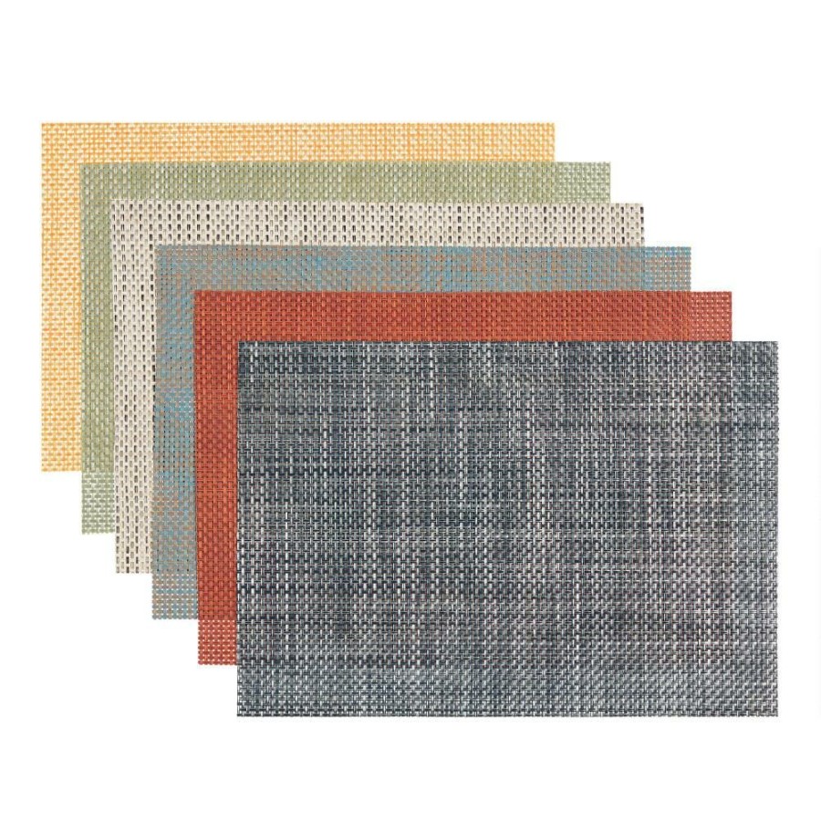 Table Linens * | World Market Vinyl Basketweave Reversible Placemat Set Of 4