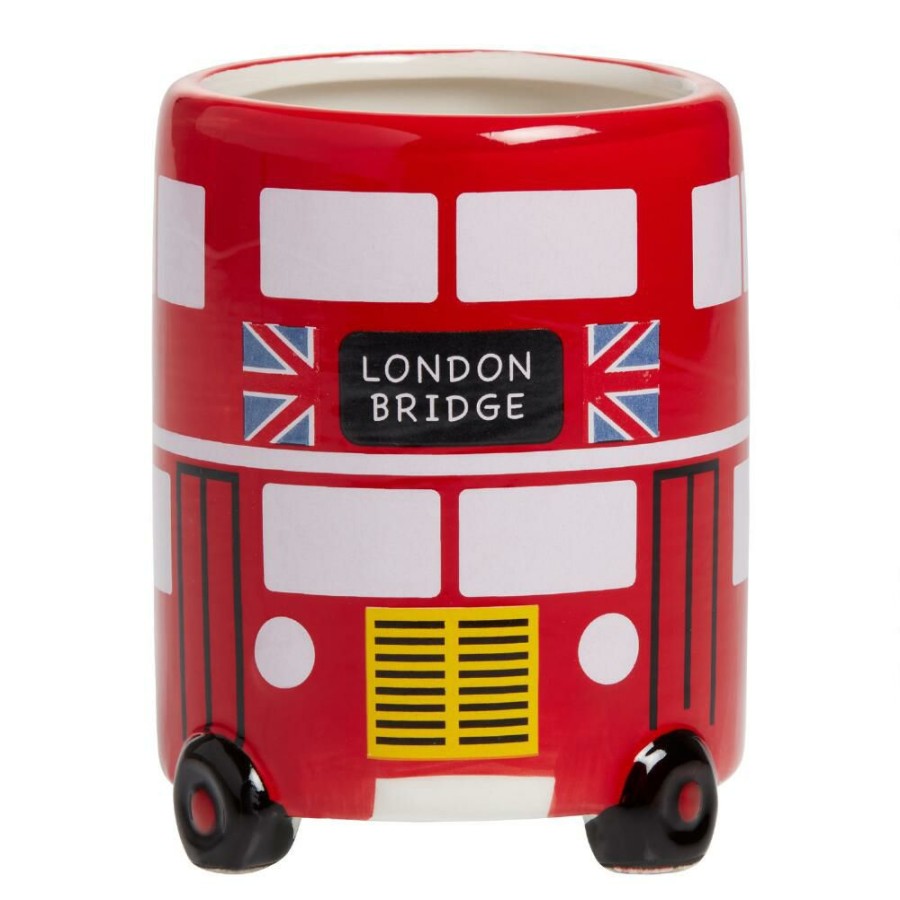 Drinkware * | World Market Red London Bus Figural Ceramic Mug