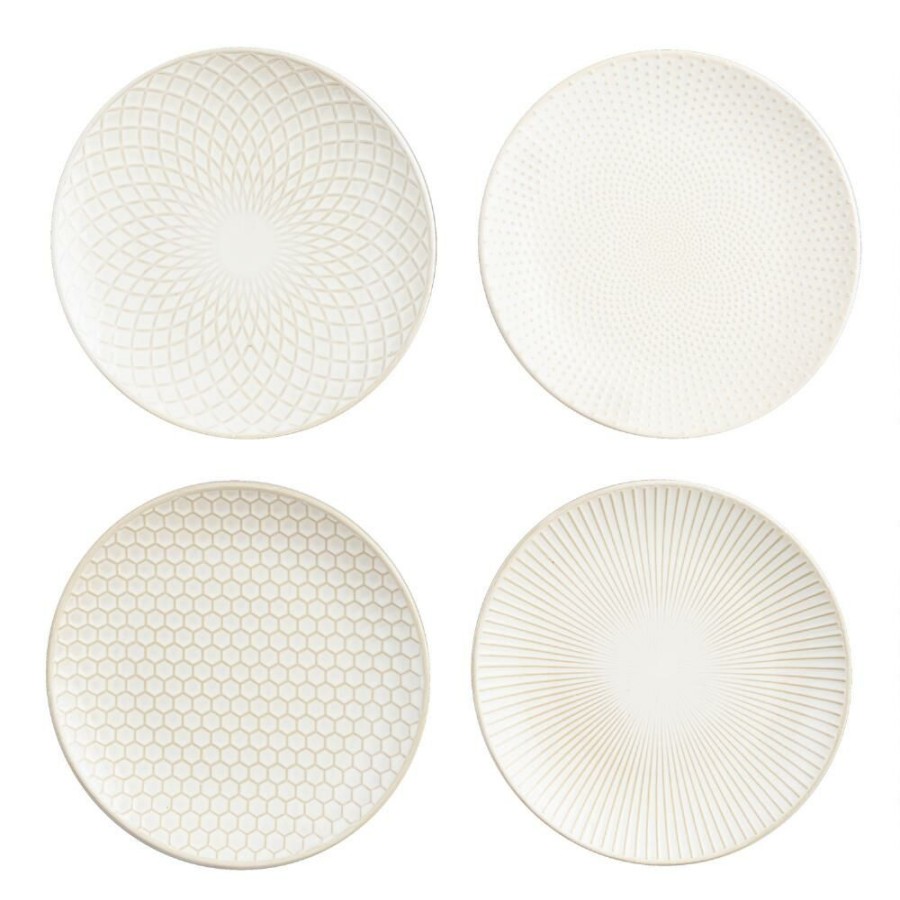 Dinnerware * | World Market Avery White Textured Salad Plate Set Of 4