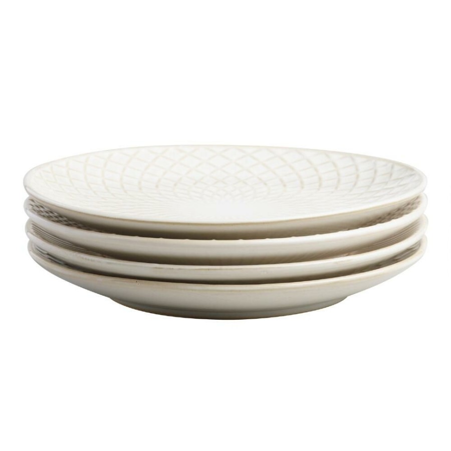 Dinnerware * | World Market Avery White Textured Salad Plate Set Of 4