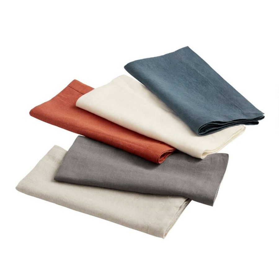 Table Linens * | World Market Washed 100% Linen Napkins Set Of 4