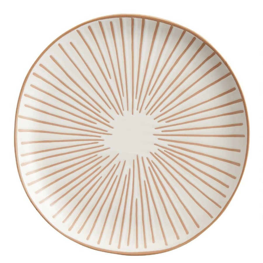 Dinnerware * | World Market Drake Natural Clay Geo Wax Resist Dinner Plate