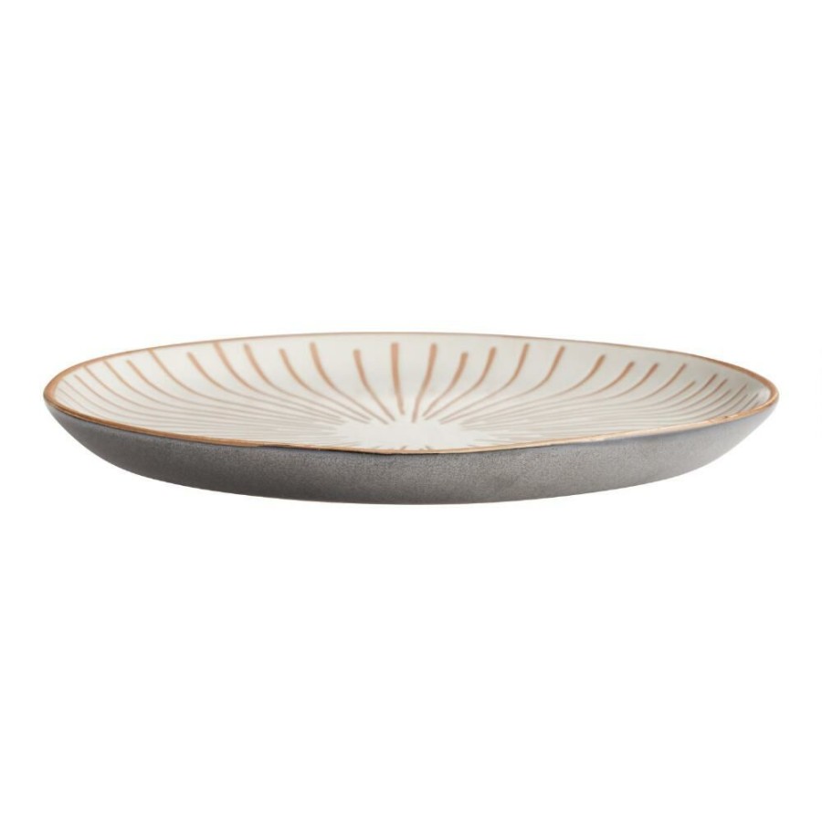 Dinnerware * | World Market Drake Natural Clay Geo Wax Resist Dinner Plate