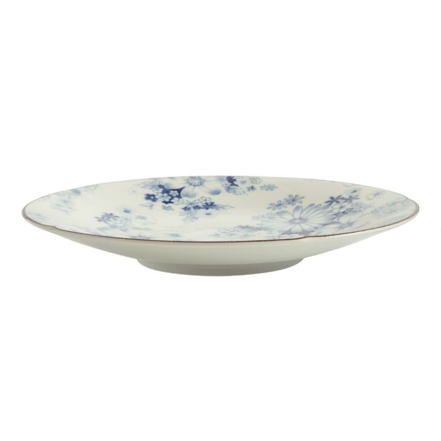 Dinnerware * | World Market Blue And White Porcelain Pansy Dinner Plate