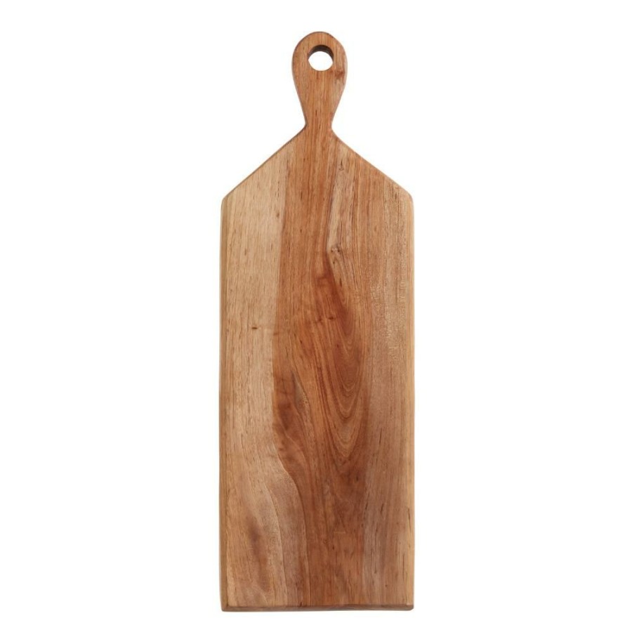 Serveware * | World Market Natural Acacia Wood Footed Serving Board